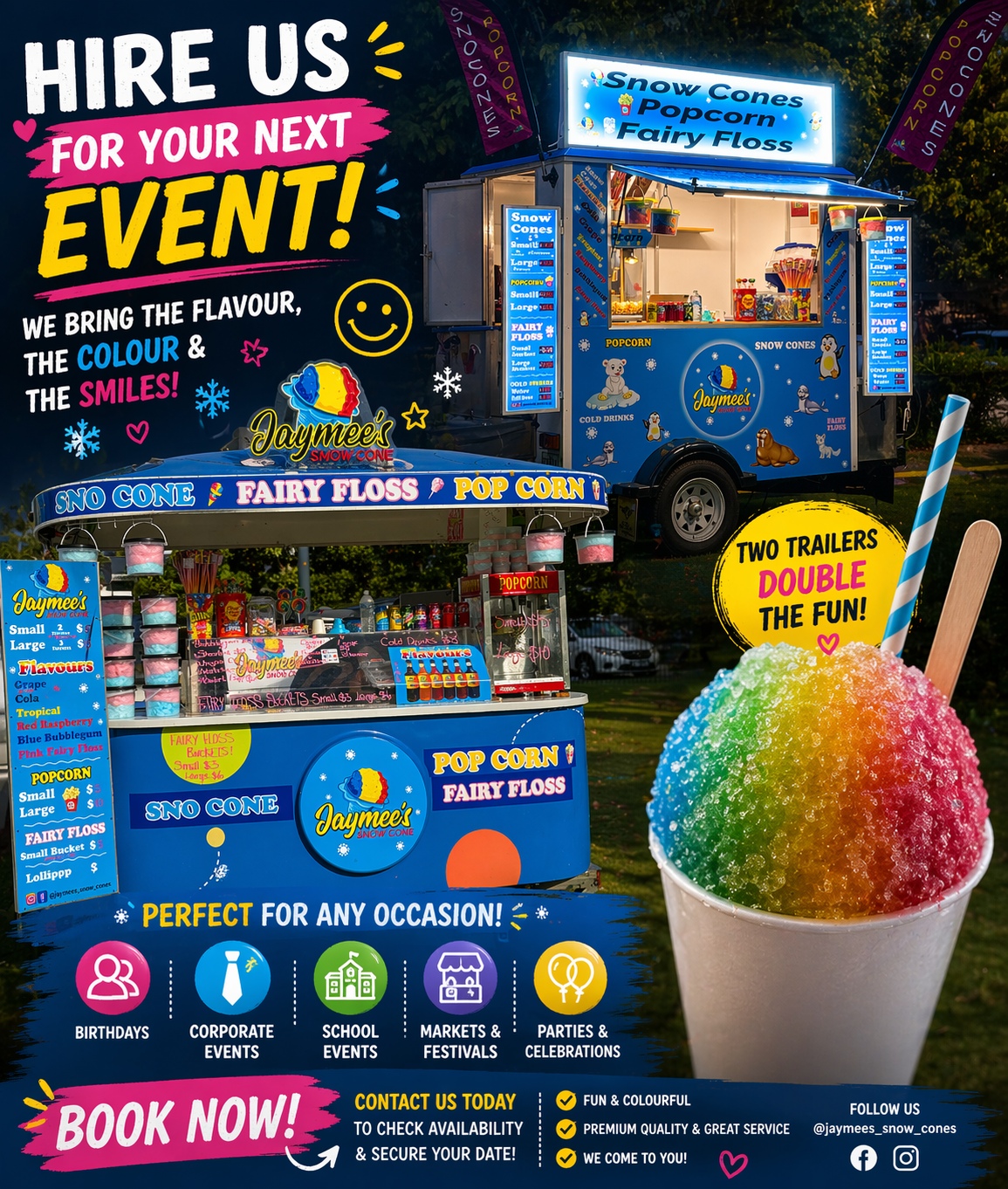 Jaymee's Snow Cone Event Trailer Setup